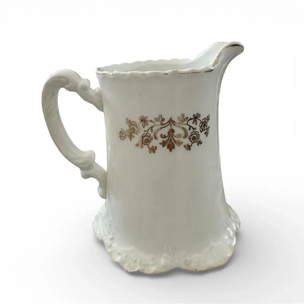 Homer Laughlin Hudson Vintage Creamer Milk Pitcher Floral 1908-1920